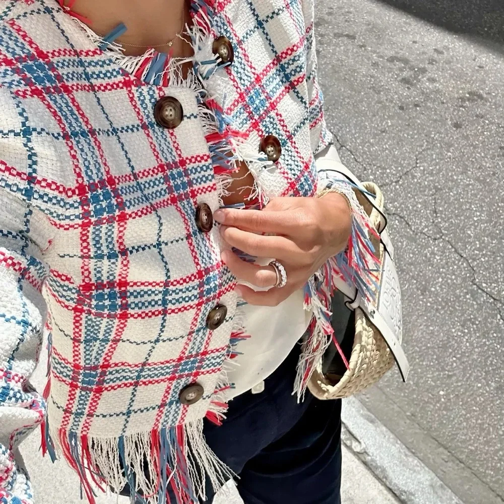 NWOT Veronica Beard Marlton Tweed Jacket Size Red White Blue Size 16 - Picture 14 of 16